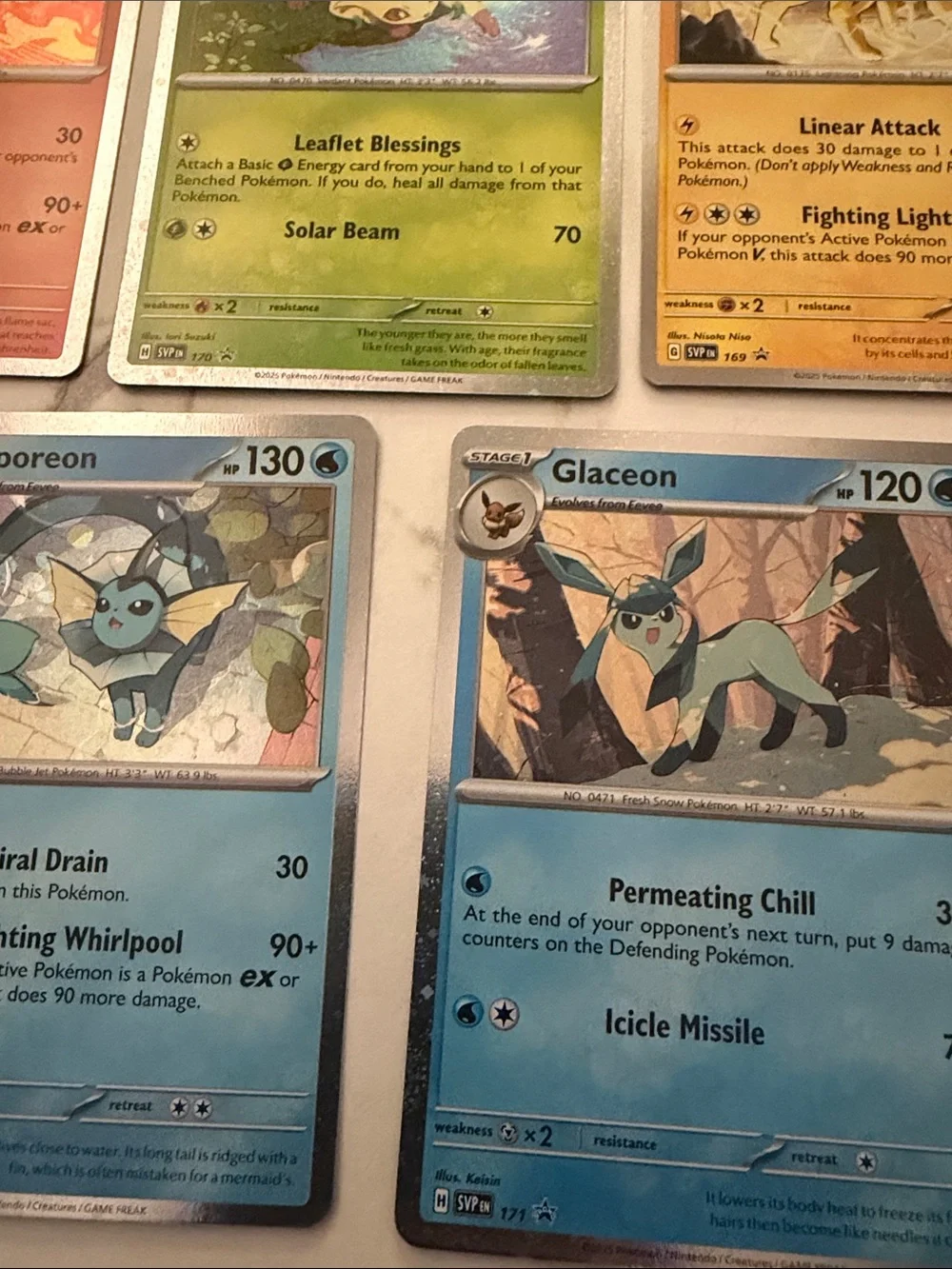 Pokemon Prismatic Evolutions Promos Flareon, Vaporeon, Jolteon, leafeon, glaceon